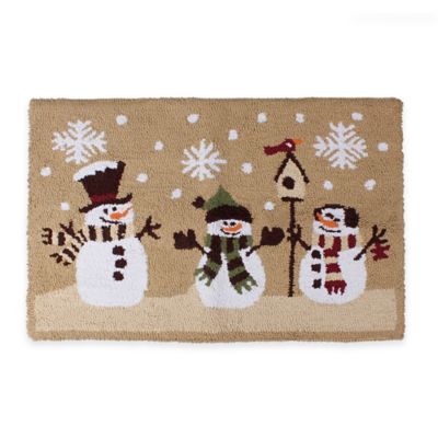 Heartland Snowmen 1 Foot 6-Inch x 2 Foot 5-Inch Kitchen Rug in Natural ...