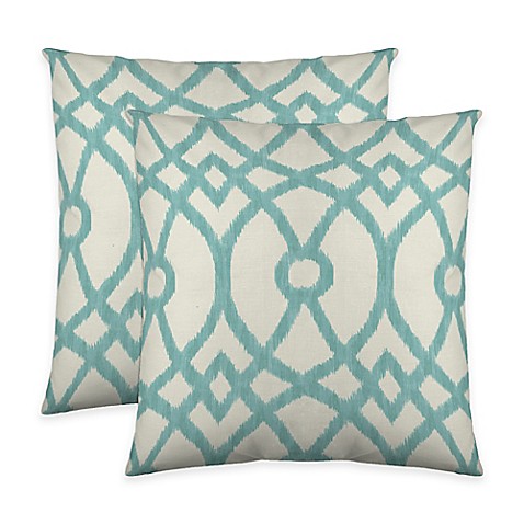 Buy Colorfly Piper Throw Pillow in Aqua (Set of 2) from Bed Bath & Beyond