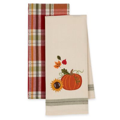 2-Pack Harvest Pumpkin Kitchen Towels - Bed Bath & Beyond