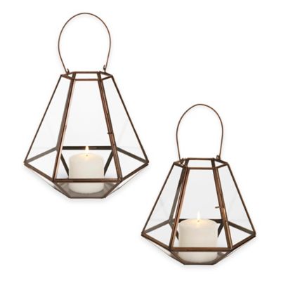 Elements Geometric Copper Lantern - Bed Bath & Beyond