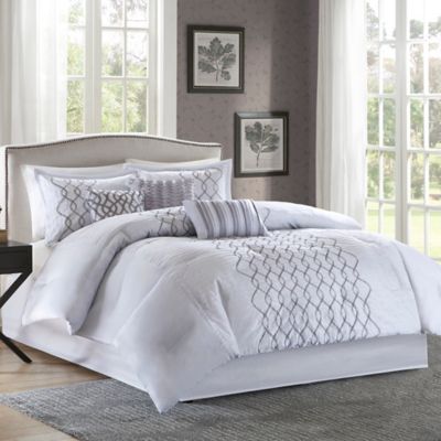 Madison Park Iris Duvet Cover Set In Silver Bed Bath Beyond