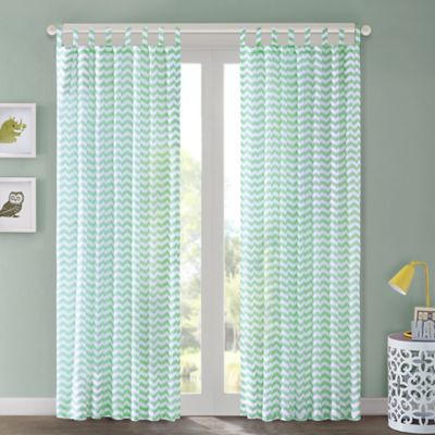 Regency Heights Aya 63 Inch Chevron Tab Top Window Curtain Panel In Mint