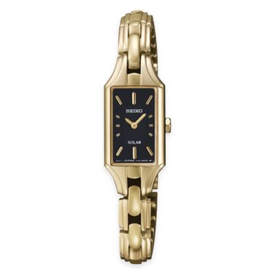 seiko gold watch with black face