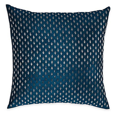 Rizzy Home Beaded Pattern Square Throw Pillow in Blue - Bed Bath & Beyond