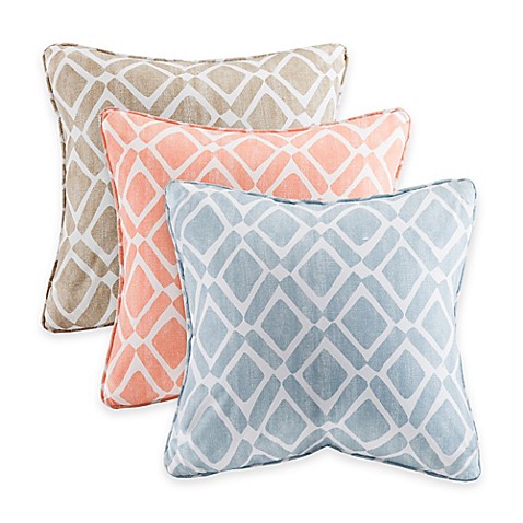 Madison Park Delray Diamond Square Throw Pillow (Set of 2) - Bed Bath & Beyond