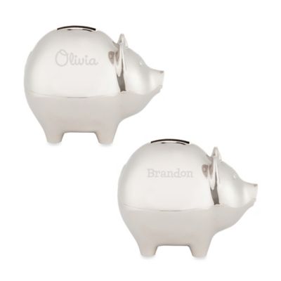 silver teddy bear piggy bank