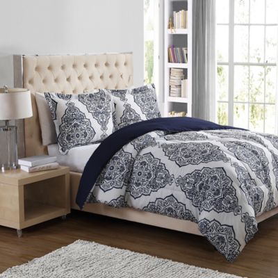 Design 35 of Navy Damask Comforter