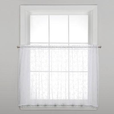 Buy Starfish 30-Inch Window Curtain Tier Pair with Trim in White from ...