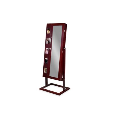 Buy Mirror With Jewelry Storage from Bed Bath & Beyond - Baxton Studio Vittoria Standing Jewelry Armoire in Brown