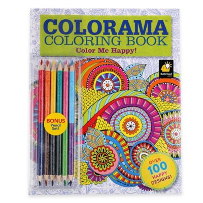 Colorama™ "Color Me Happy!" Coloring Book with Colored Pencils - Bed