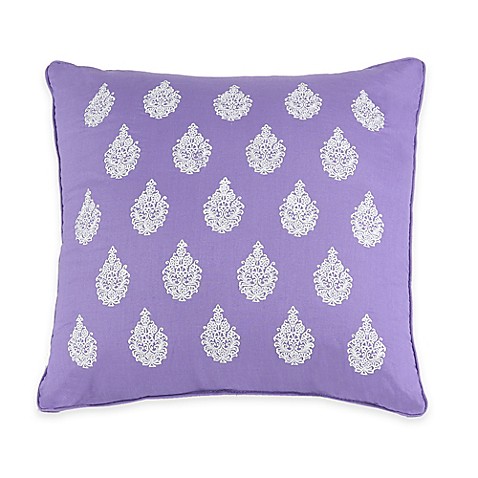 Jessica Simpson Mosaic Border Square Throw Pillow in Purple - Bed Bath & Beyond