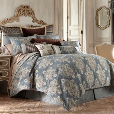 Waterford® Linens Hilliard Reversible Comforter in Aquamarine/Chocolate ...