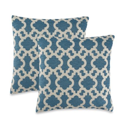 Buy Teal Pillows from Bed Bath & Beyond - Eastern Fret Throw Pillow in Teal (Set of 2)