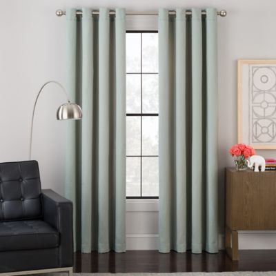 Buy Bedroom Curtains from Bed Bath & Beyond - Impression 63-Inch Grommet Top Lined Window Curtain Panel in Spa