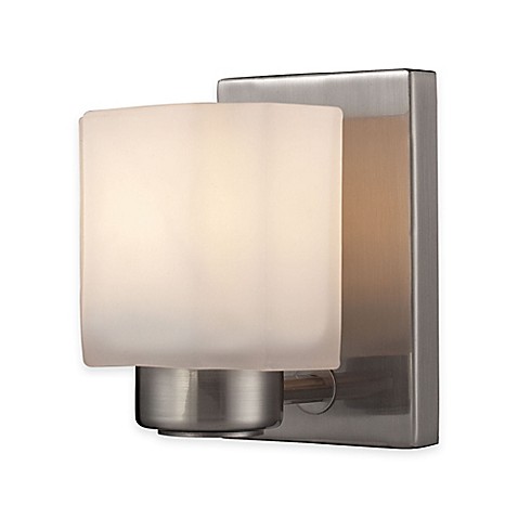 ELK Lighting New Haven Wall-Mount Vanity Fixtures in Brushed Nickel with Frosted Glass Shade ...