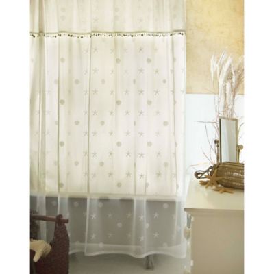 Heritage Lace Sand Shell Shower Window Curtain Panel and Valance Set  Bed Bath  Beyond