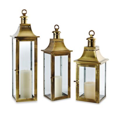 Cambridge Traditions Lantern Candle Holder in Antique Brass - Bed Bath