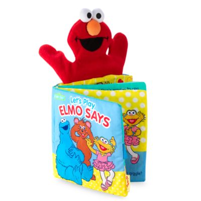 Let's Play Elmo Says Soft Cloth Hand Puppet Book - buybuy BABY