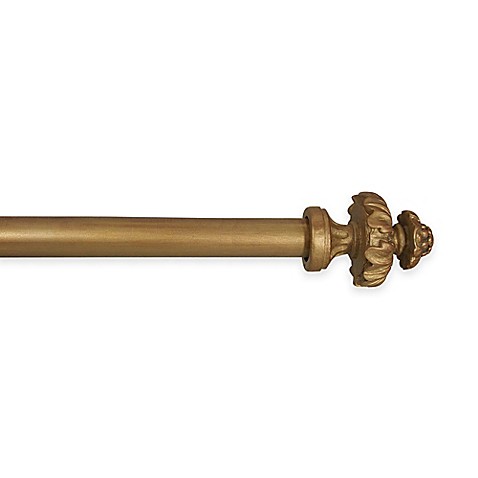 Buy Classic Home Fancy 4Foot Decorative Wooden Curtain Rod 3Piece Set in Antique Gold from Bed 