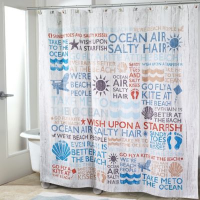 Buy Beach Shower Curtains from Bed Bath & Beyond - Avanti Beach Words Shower Curtain