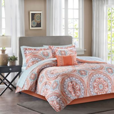 Buy Coral Patterned Comforter from Bed Bath & Beyond