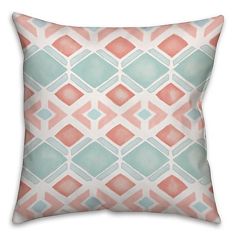 Geometric Watercolors Square Throw Pillow in Pink/Blue - Bed Bath & Beyond