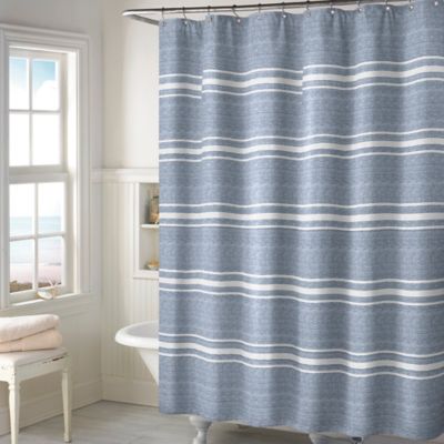 Linea Shower Curtain in Blue - Bed Bath & Beyond