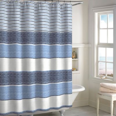 Marina Woven Stripe Shower Curtain - Bed Bath & Beyond