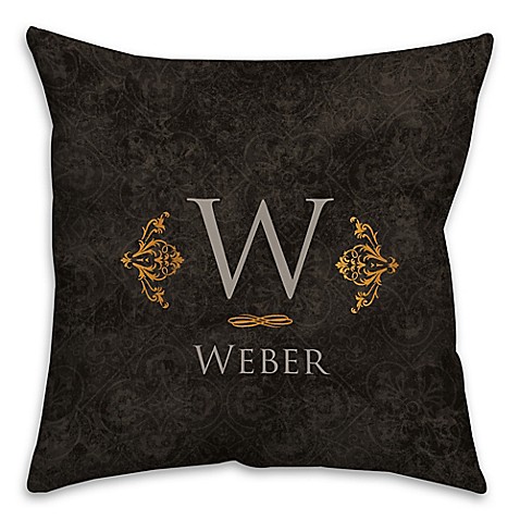 Golden Damask 16-Inch Square Throw Pillow in Black - Bed Bath & Beyond