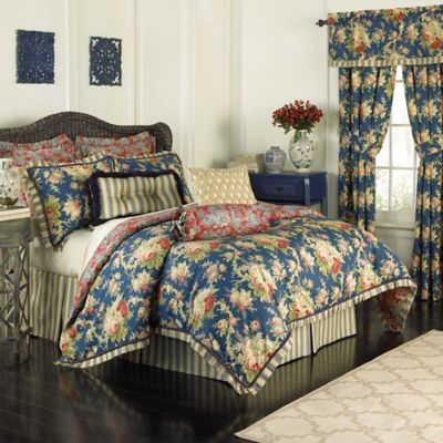 Waverly® Sanctuary Rose Reversible Comforter Set in Blue ...