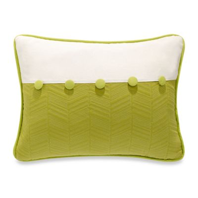 HiEnd Accents Capri Fern Quilted Oblong Throw Pillow in Green/White - Bed Bath & Beyond