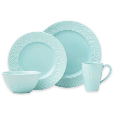 Lenox® British Colonial Carved® Dinnerware Collection in Aqua - Bed ...