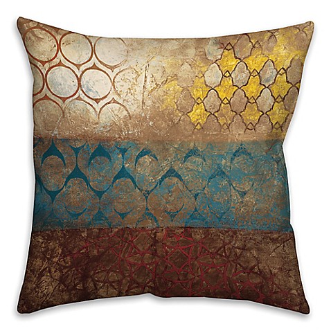 Big World Patterns Square Throw Pillow in Yellow/Blue - Bed Bath & Beyond