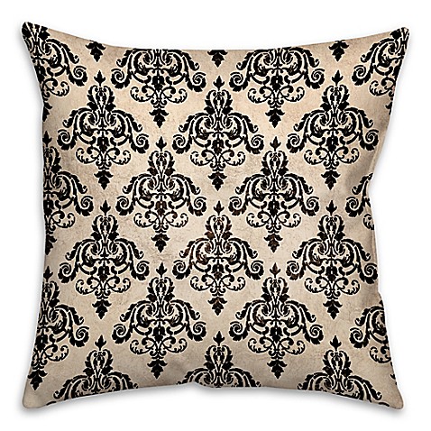 Damask Square Throw Pillow in Black/White - Bed Bath & Beyond