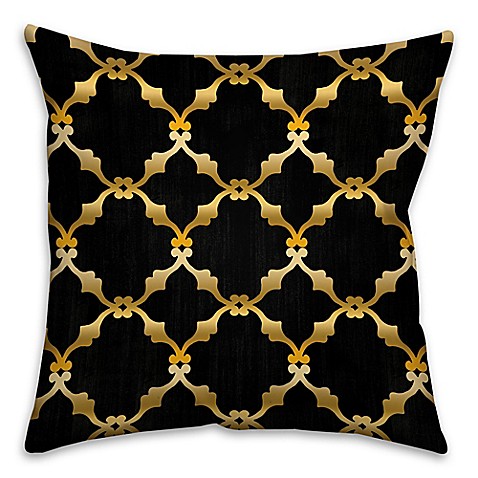 Chain Links Throw Pillow in Black/Gold - Bed Bath & Beyond