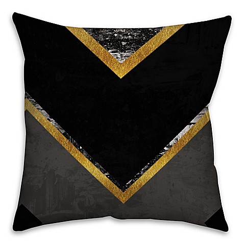 Large Chevron Throw Pillow in Black/Gold - Bed Bath & Beyond