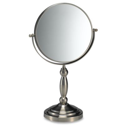 Satin Nickel Two-Sided Vanity Mirror - Bed Bath & Beyond