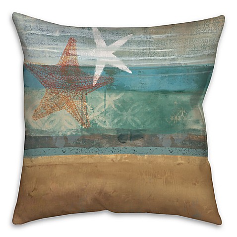Underwater Sea Starfish Throw Pillow in Blue/Beige - Bed Bath & Beyond