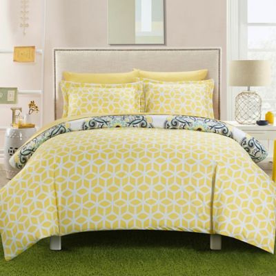 Kelly Floral Multiple Piece Duvet Cover Set Amelie Lace Yellow