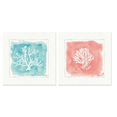 Water Coral 2-Piece Canvas Wall Art - Bed Bath & Beyond