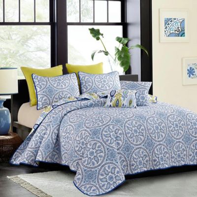 Mondina Reversible Quilt Set in Light Blue - Bed Bath & Beyond