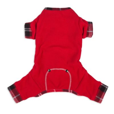 Pawslife™ Thermal Dog Pajamas in Red/Plaid - Bed Bath & Beyond