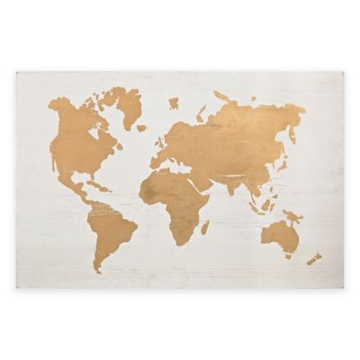 Sterling Industries Wood World Map Wall Art Bed Bath