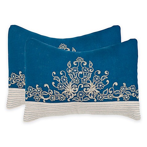 Buy Safavieh Elena Square Throw Pillows in Royal Blue (Set of 2) from Bed Bath & Beyond