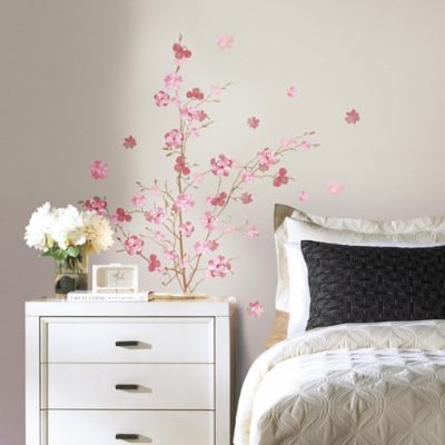 Pink Blossom Branch Peel and Stick Giant Wall Decals - Bed Bath & Beyond