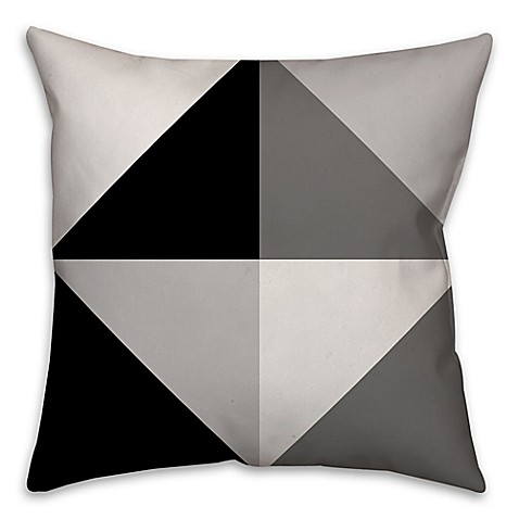 Greyscale Color Block Square Throw Pillow in Black/Grey - Bed Bath & Beyond