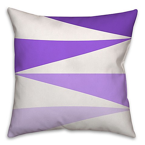 Color Block Triangles Square Throw Pillow in Purple/White - Bed Bath & Beyond