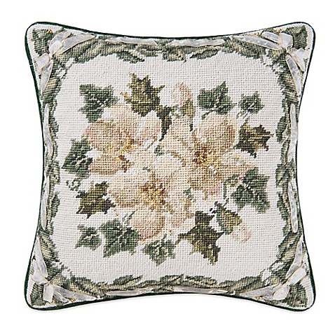 Magnolia Christmas Ribbon Throw Pillow - Bed Bath & Beyond