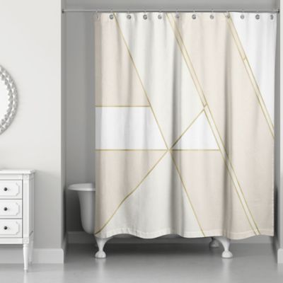 Color Block Shower Curtain in Gold/Ivory - Bed Bath & Beyond