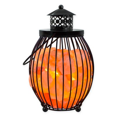 Himalayan Glow® Ionic Salt Crystal Metal Olivary Lantern - Bed Bath